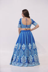 Blue Embroidered Lehenga
